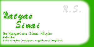 matyas simai business card